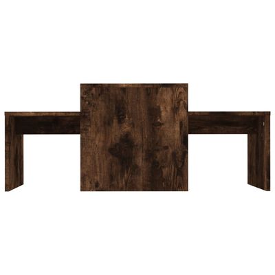 vidaXL Kavos staliukų rinkinys, dūminio ąžuolo, 100x48x40cm, mediena