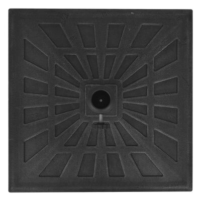 vidaXL Skėčio stovas, kvadratinis, juodas, derva, 12 kg