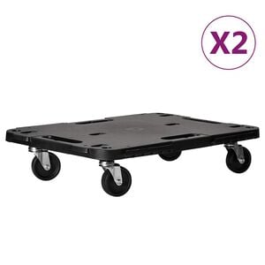 vidaXL Transportavimo vežimėliai, 2vnt., juodi, 58x38x12cm, PP