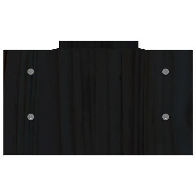 vidaXL Monitoriaus stovas, juodas, 100x27x15cm, pušies masyvas