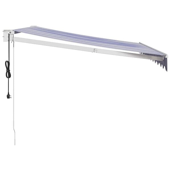 vidaXL Automatinė i&scaron;traukiama markizė, mėlyna ir balta, 3x2,5m