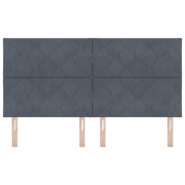 vidaXL Galvūgalis su galvūgalio Tamsiai pilka 180 cm Aksomas