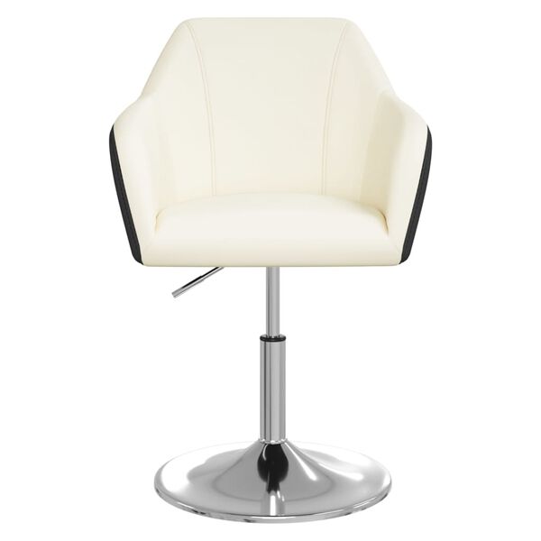 vidaXL Valgomojo kėdės, 6vnt., baltos ir juodos spalvos, dirbtinė oda