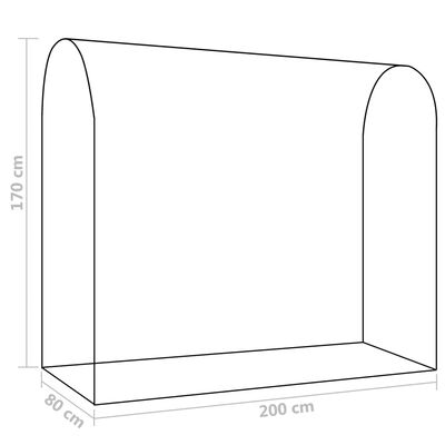 vidaXL Šiltnamis su užsegamomis durimis, 200x80x170cm