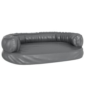 vidaXL Ergonomi&scaron;ka lova &scaron;unims, pilkos spalvos, 75x53cm, dirbtinė oda