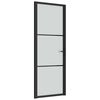 vidaXL Vidaus durys, juodos, 76x201,5cm, matinis stiklas ir aliuminis