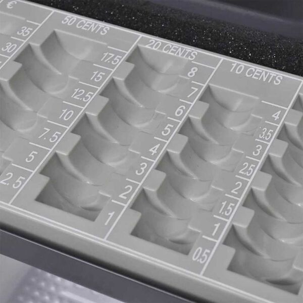 vidaXL Grynųjų pinigų dėžutė Tamsiai pilka 30 x 24 x 9 cm Plienas