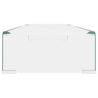 vidaXL TV stovas/monitoriaus pakyla, skaidrus stiklas, 90x30x13 cm