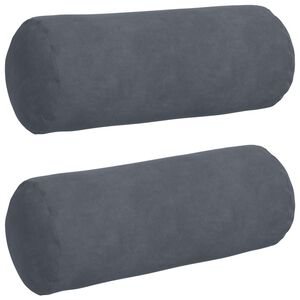 vidaXL Pagalvės 2 pcs Tamsiai pilka &Oslash; 15 x 40 cm Kordūrinis audinys