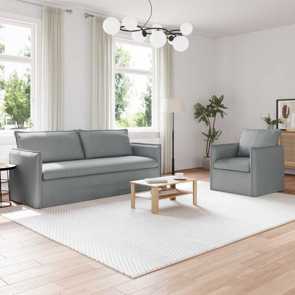 vidaXL Sofa 2 pcs &Scaron;viesiai pilka 196 x 82 x 85 cm audinys