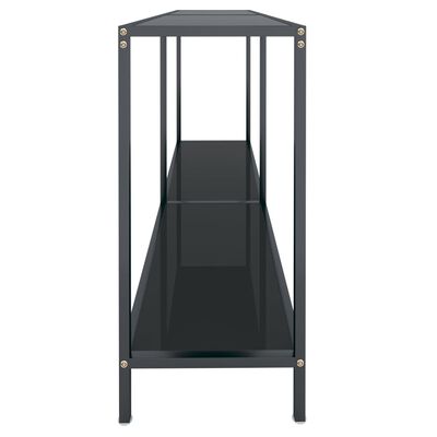 vidaXL Konsolinis staliukas, juodas, 140x35x75,5cm, grūdintas stiklas