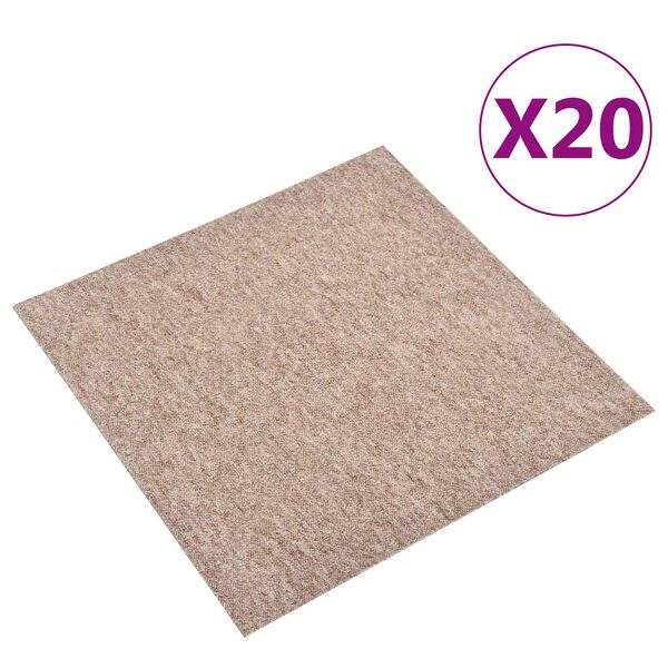 vidaXL Kilimas 20 pcs Smėlio 50 x 50 cm 100% polipropileno