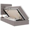 vidaXL LED saugojimo lova su čiužiniu Taupe 100 x 200 cm Audinys