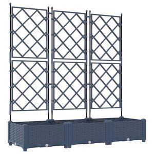 vidaXL Sodo vazonas 3 pcs Pilka 120 x 40 x 125,5 cm Plastmasė