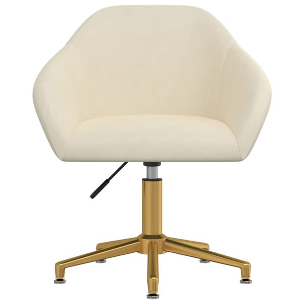 vidaXL Pasukamos valgomojo kėdės, 2vnt., kreminės spalvos, aksomas