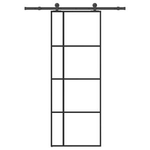 vidaXL Stumdomos durys su įrangos rinkiniu, 76x205cm, ESG ir aliuminis