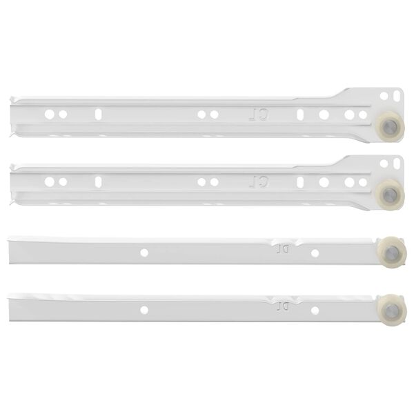 vidaXL Stalčių bėgis 2 pcs Balta 250 mm Plienas