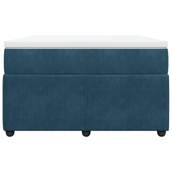 vidaXL Lova su spyruoklėmis ir čiužiniu, mėlyna, 120x200cm, aksomas