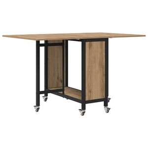 vidaXL Sulankstomas valgomojo stalas su ratukais 130 x 80 x 76,5 cm