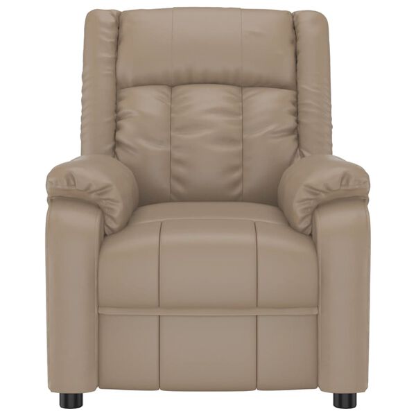 vidaXL Atsistojantis masažinis krėslas, kapučino spalvos, dirbtinė oda