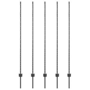 vidaXL Įmontuotas tvoros stulpas 5 vnt. Pilka 200 cm