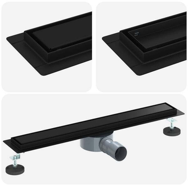 vidaXL Du&scaron;o nuotekų 2-in-1 su 360&deg; sifonu Juoda 60 cm