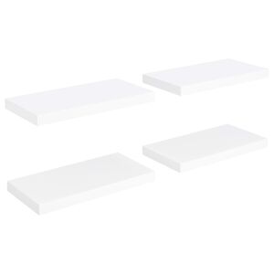 vidaXL Pakabinamos sieninės lentynos, 4vnt., baltos, 50x23x3,8cm, MDF