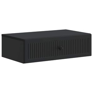 vidaXL Sieninis &scaron;oninis staliukas Juoda 59 x 34,5 x 17 cm