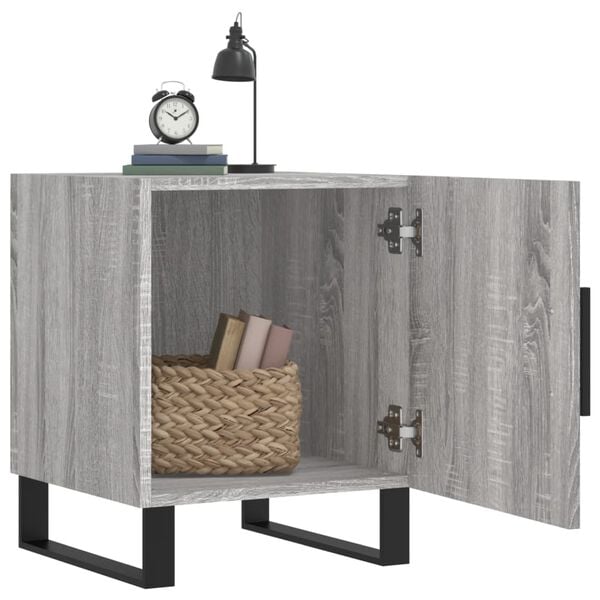 vidaXL Naktinės spintelės, 2vnt., pilkos ąžuolo, 40x40x50cm, mediena