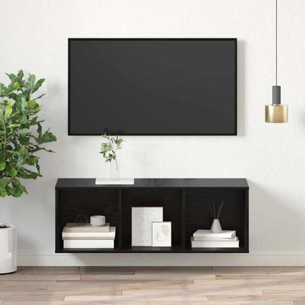 vidaXL TV spintelių komplektas Juodas ąžuolas 37 x 37 x 107 cm