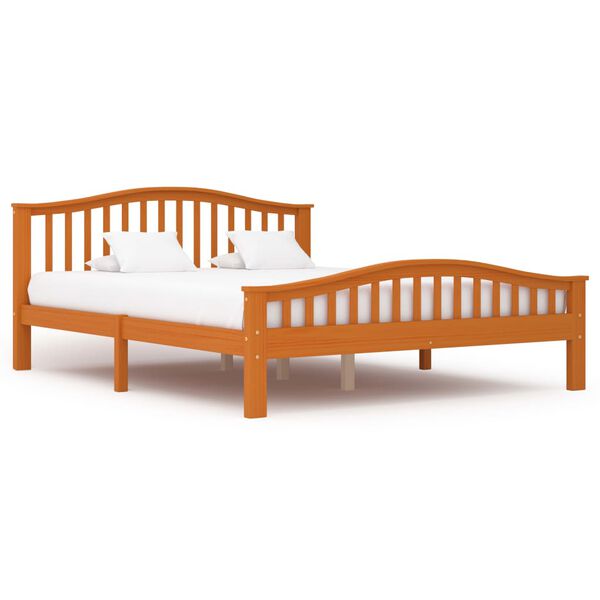 vidaXL Lovos rėmas su 2 stalčiais, medaus rudas, 160x200cm, pušis