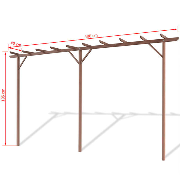 vidaXL Pergolė, WPC, 400x40x195cm, ruda