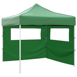 vidaXL I&scaron;skleidžiama palapinė su 2 sienomis, žalia, 3x3 m