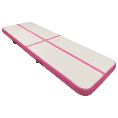 vidaXL Pripučiamas gimnastikos kilimėlis, rožinis, 400x100x20cm, PVC