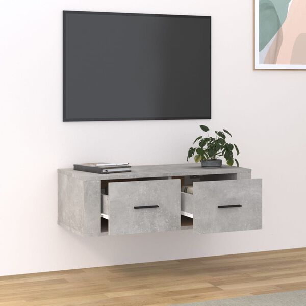 vidaXL Pakabinama TV spintelė, betono pilka, 80x36x25cm, mediena