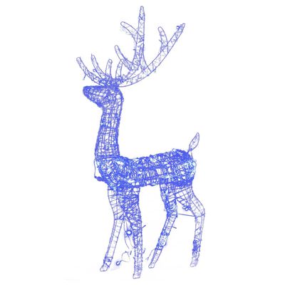 vidaXL Kalėdinės dekoracijos elniai, 2vnt., 120cm, akrilas, mėlyni