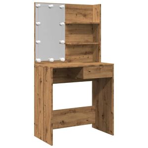 vidaXL tualetinis staliukas su LED Artisan ąžuolu 74,5x40x141 cm