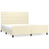 vidaXL Lovos rėmas su galvūgaliu, kreminis, 180x200cm, dirbtinė oda