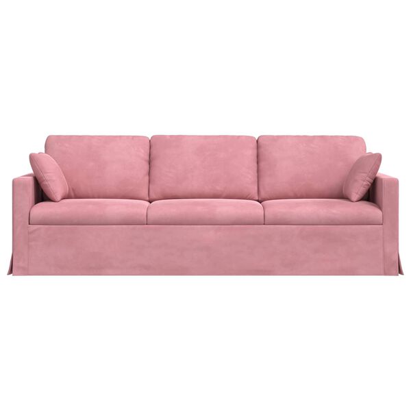 vidaXL Sofa Rožinė 228 x 78 x 80 cm Aksomas