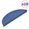 vidaXL Laiptų kilimėliai, 10 vnt., 56x17x3 cm, mėlyni, pusapvaliai