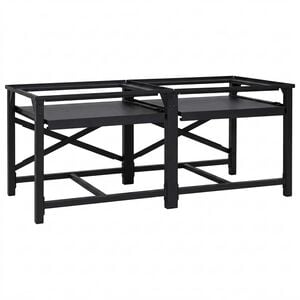 vidaXL Skalbyklės pjedestalas 2 pcs Juodas 120 x 56 x 52 cm Plienas