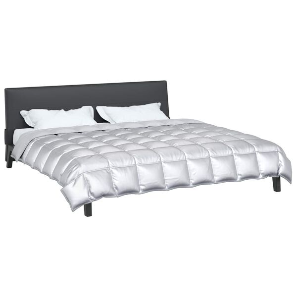 vidaXL Žiemos antklodė Sidabro 220 x 240 cm Satin ir mikropluo&scaron;tas