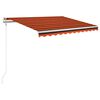 vidaXL Markizė su LED/vėjo jutikliu, oranžinė/ruda, 350x250cm