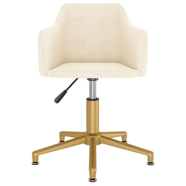 vidaXL Pasukamos valgomojo kėdės, 4vnt., kreminės spalvos, aksomas