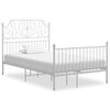 vidaXL Lovos rėmas, baltos spalvos, 120x200cm, metalas