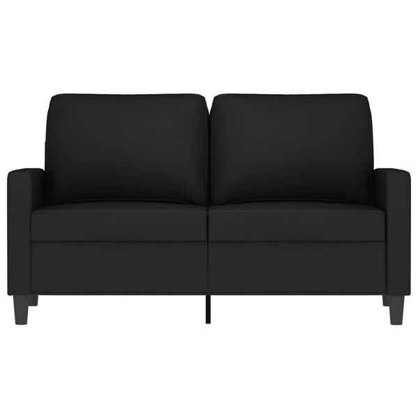 vidaXL Dvivietė sofa, juodos spalvos, 120cm, aksomas