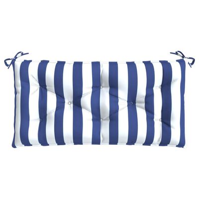 vidaXL Suoliuko pagalvėlės, 2vnt., mėlynos/baltos, 100x50x7cm, audinys