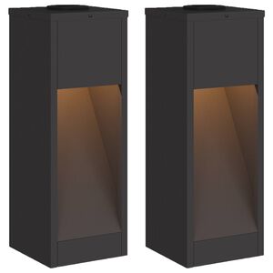 vidaXL Saulės LED takų &scaron;viestuvas 2 vnt. &Scaron;ilta balta 18 x 18 x 50 cm