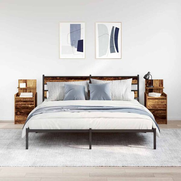 vidaXL Naktinė spintelė su 2 stalčiais 2 vnt, medienos, 38x34x80 cm