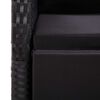vidaXL Sodo valgomojo komplektas, 7 dalių, juodas (147877+3x46065)